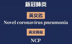 新冠肺炎的英文简称NCP是哪几个单词的缩写？