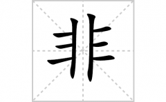 非的笔顺笔画怎么写-解读汉字非的笔画、拼音及成语组词