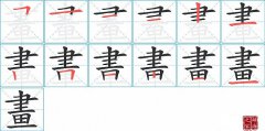 畫的笔顺笔画怎么写-解读汉字畫的笔画、拼音及成语组词