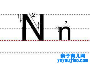 字母Nn的尺度写法