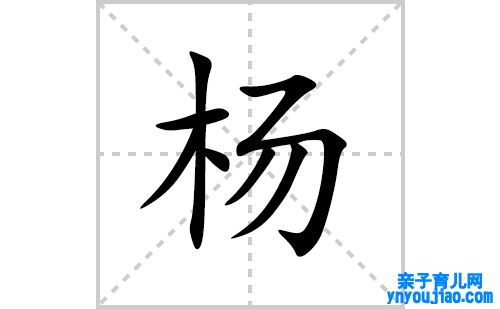 杨的笔顺笔画怎么写(杨的拼音、部首、表明及成语解读)